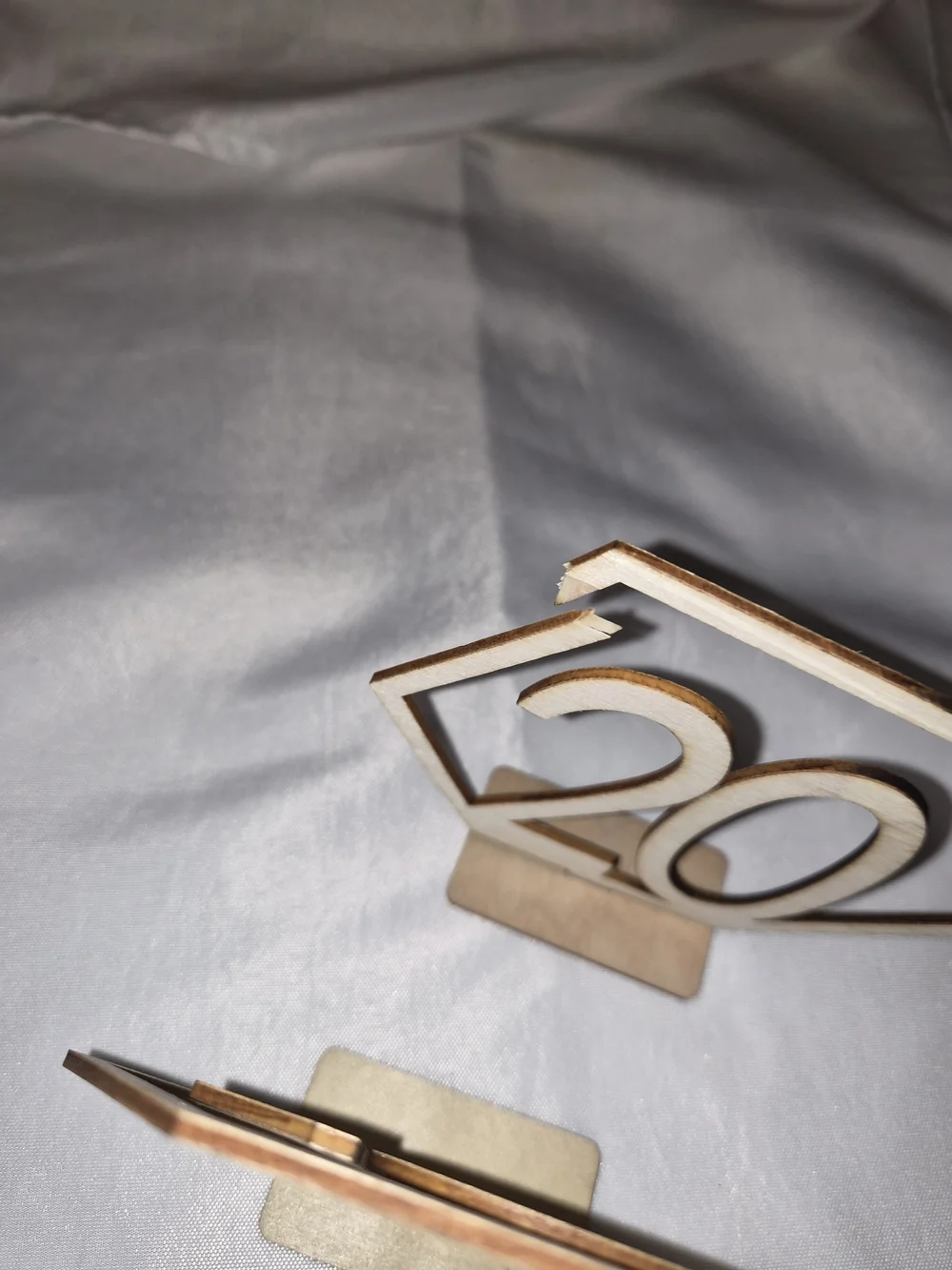 Wooden Hexagon Table Numbers - Natural Birch
